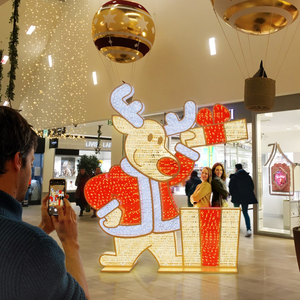 Renne illuminé "Spokane" - leds blanc, blanc chaud et rouge - 305 x 270 x 25 cm - 24V