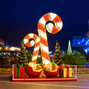 Sucre d'orge illuminé "Denton" - leds blanc chaud et rouge - 340 x 205 x 30 cm - 24V