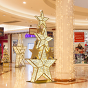 Totem étoiles illuminées "Lapua" - leds blanc chaud - 350 x 185 x 30 cm - 24V