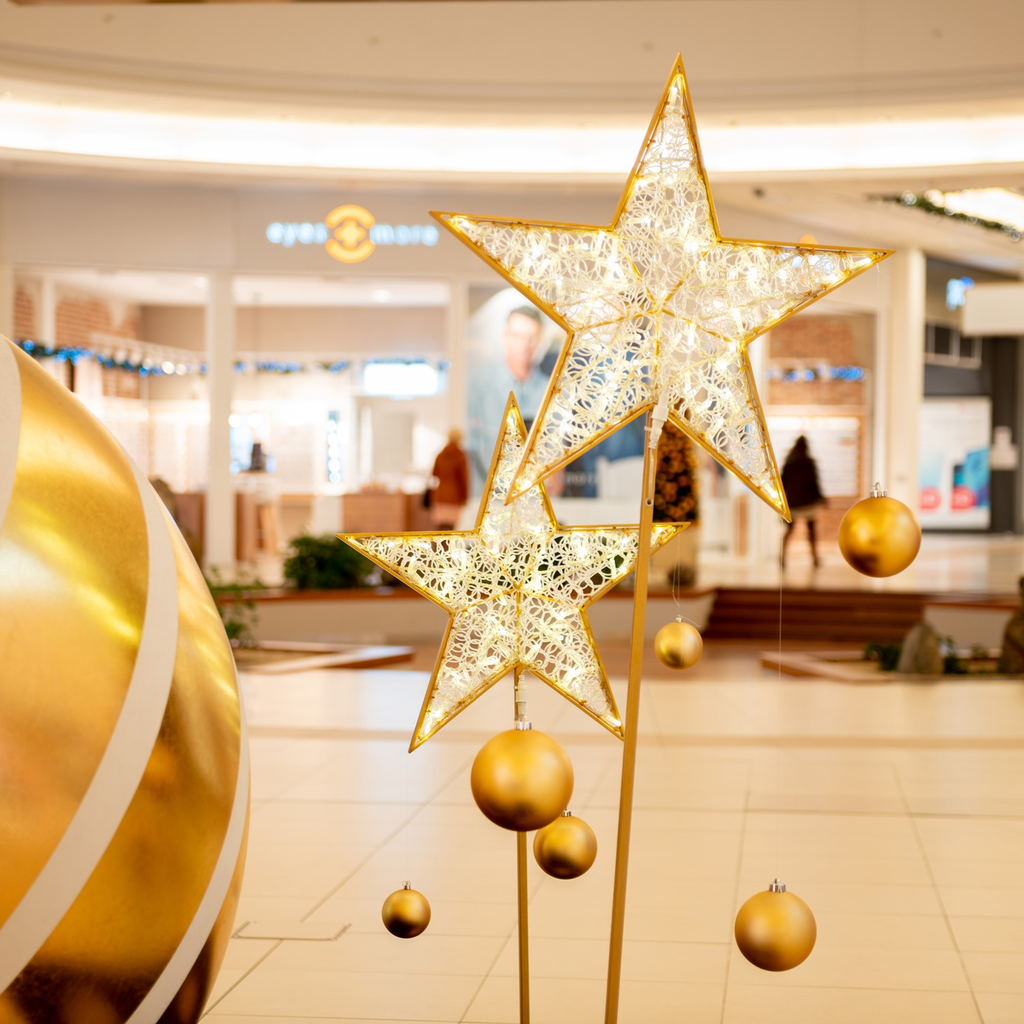 Set de 3 étoiles illuminées "Genval" - leds blanc chaud - 140, 185 & 230 cm - 24V