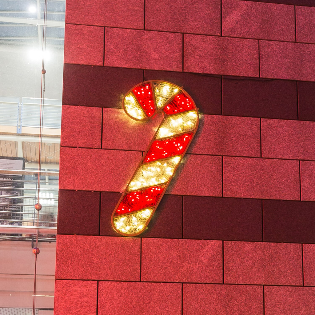 Sucre d'orge illuminé "Tiverton" - leds blanc chaud et rouge - 150 x 70 cm - 24V