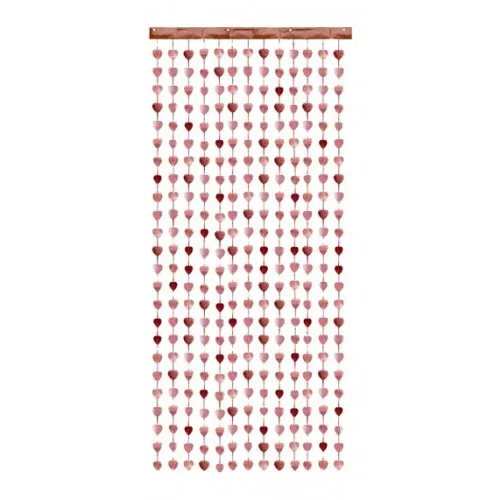 Party Curtain Backdrop - coeur- Rose Gold ( VENTE )