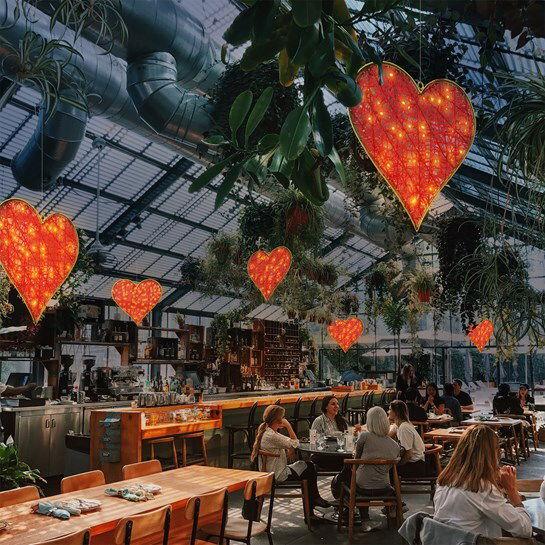 Coeur Illuminé Alba (sans alimentation) - leds blanc chauds - 90 x 90 cm - 24V