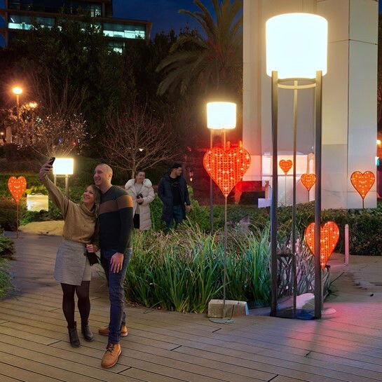 Set de 3 coeurs illuminés leds blanc chaud - 130, 170 &amp; 230 cm - 24V