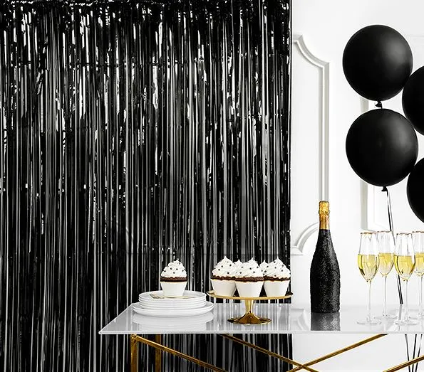 Party Curtain Backdrop - Noir ( Vente )
